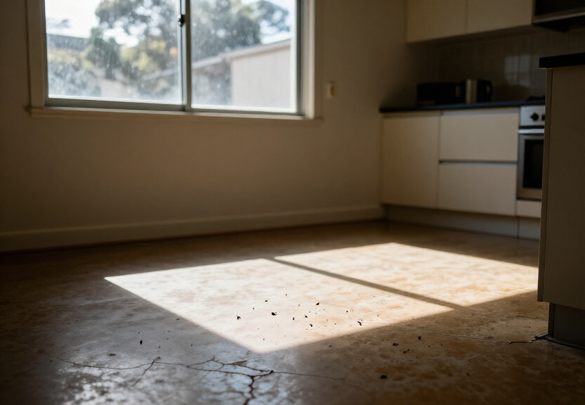 Cockroaches in an Erskine Park kitchen before treatment